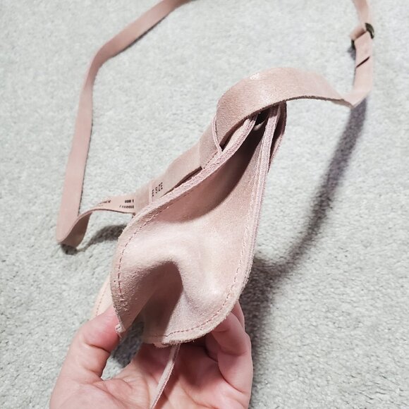 GARUGLIERI Italian Leather Belt Bag Waist Fanny Pack Purse Pastel Pink 7" x 4.5" - Picture 5 of 14